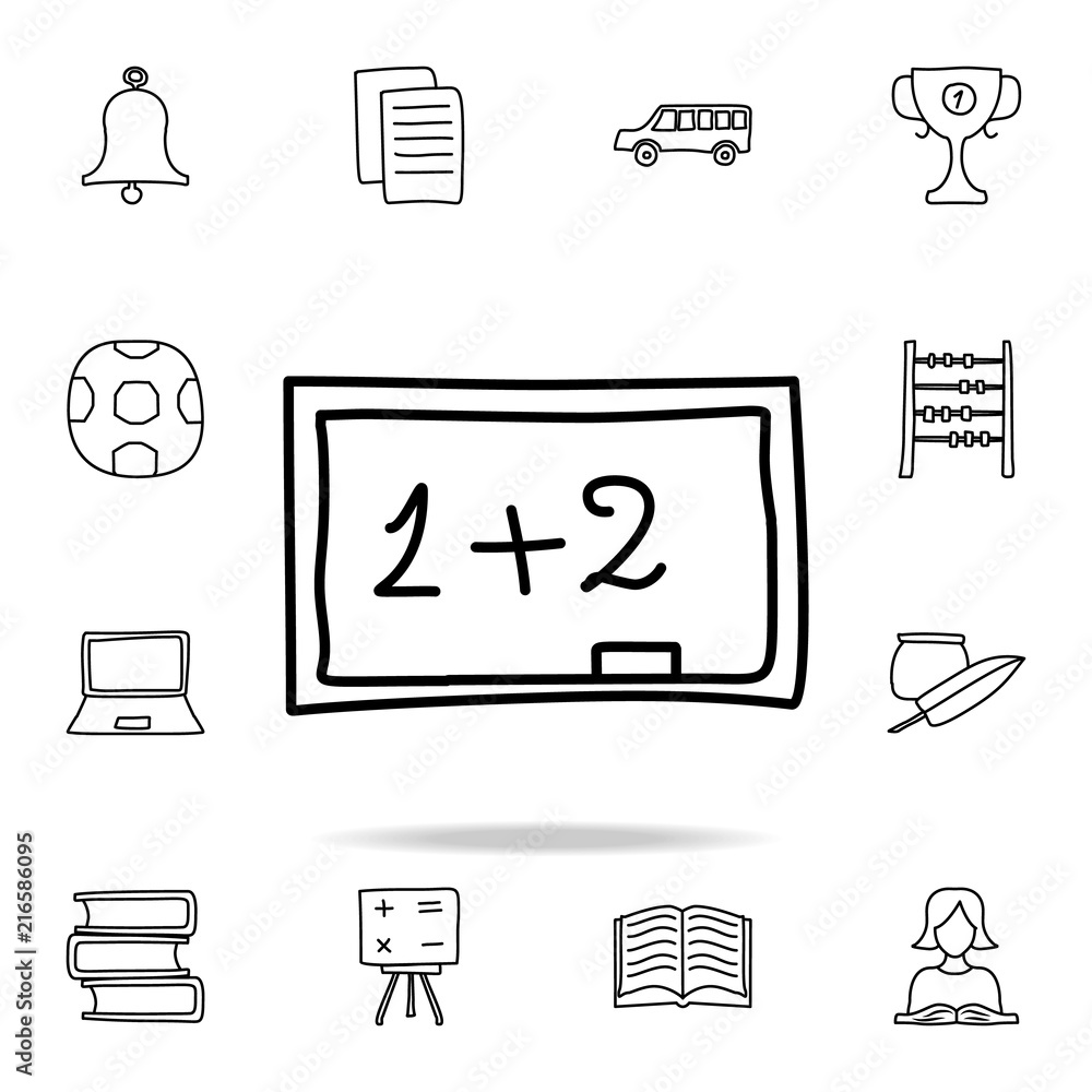 Poster exercise on the school board sketch icon. element of education icon for mobile concept and web apps.