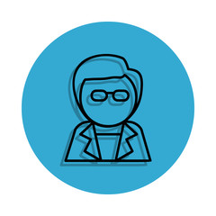 Scientist icon on white background