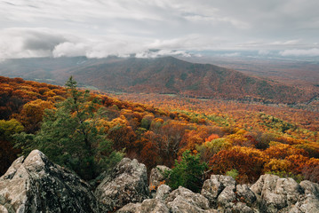 Autumn view from Ravens Roost Overlook, on the Blue Ridge Parkway in Virginia.