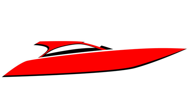 Red Speed Boat Vector Image