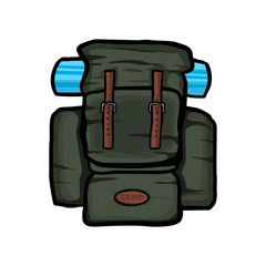 Naklejka premium Travel backpack vector realistic illustration, backpack isolated