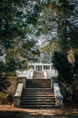 Stairs in the backyard of Swannanoa Palace in Afton, Virginia