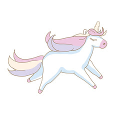 Beautyful unicorn. Isolated on white