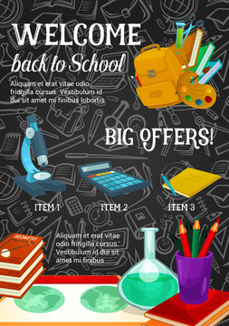 Back to school sale promotion poster template