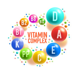 Vitamin pill or multivitamin complex banner design