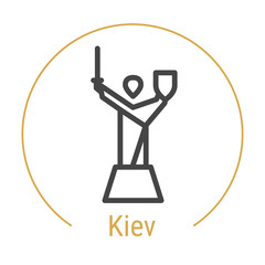 Kiev, Ukraine Vector Line Icon