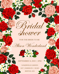 Wedding flower banner for bridal shower invitation