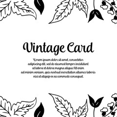 Fototapeta premium Floral background vintage card design vector illustration