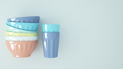 Cup Graphic background artwork empty space for add message 3d rendering