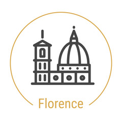 Florence, Italy Vector Line Icon