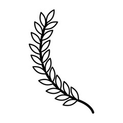 leafs spike decorative icon vector illustration design