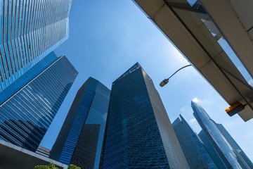 Obraz na płótnie Canvas Skyline of Singapore city. Downtown skyscrapers office buildings of modern megalopolis
