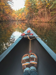 Paddling in fall - ready for an outdoor adventure - 216589691