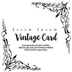 Obraz premium Vintage floral hand draw for greeting card vector illustration