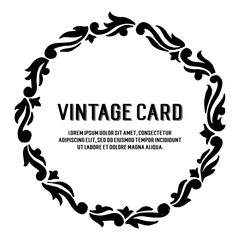 Floral frame vintage card design hand draw vector illustration