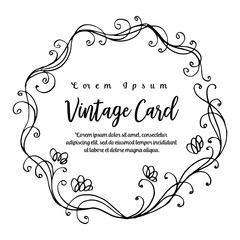 Floral frame vintage card design hand draw vector illustration