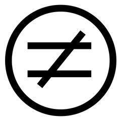 Obraz premium not equal sign. flat style. not equal icon illustration isolated on white background. not equal icon for graphic design, Web site, UI. math symbols glyph icon.