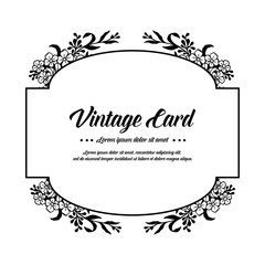 Vintage card with floral frame design vector illustration