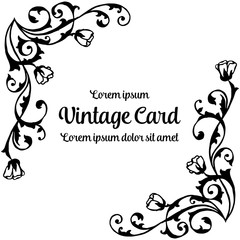 Vintage card with floral frame design vector illustration