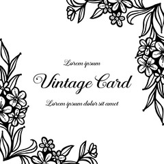 Obraz premium Vintage card with floral hand draw design vector illustration