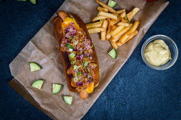 Hotdog and french fries
