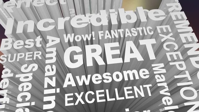 Great Excellent Incredible Good Job Word Collage 3d Animation