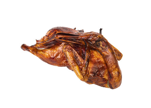 roasted duck isolated on white