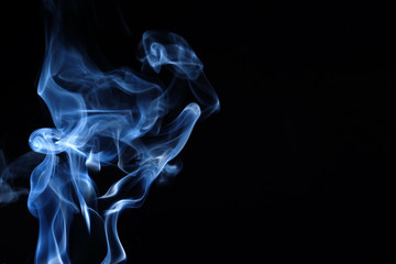 Smoke or abstract steam on a black background.