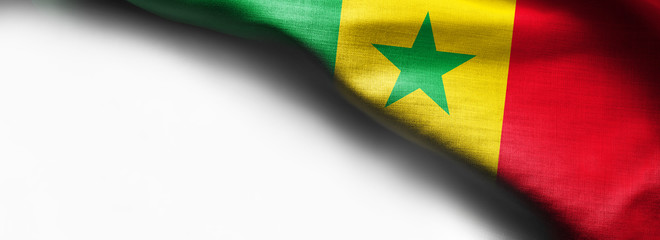 Senegal waving flag on white background