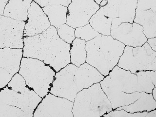 crack white concrete wall background