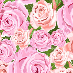 Beige and pink roses floral background