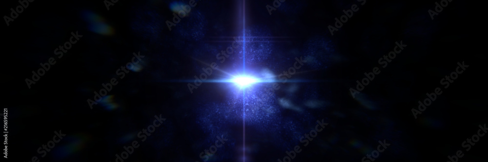 Canvas Prints intense blue lens flare effect overlay texture banner with bokeh effect and light streak in front of