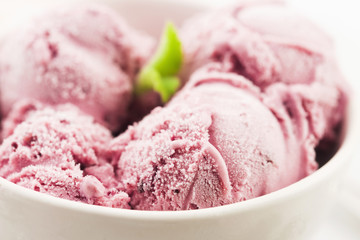 Fruit ice cream with blueberries