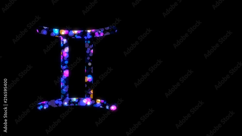 Poster zodiac constellation bokeh light pattern design illustration isolated on black background, seamless 