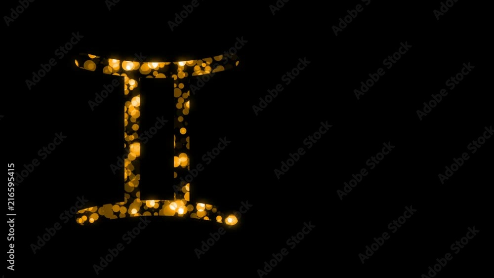 Poster zodiac constellation bokeh light pattern design illustration gold color isolated on black background