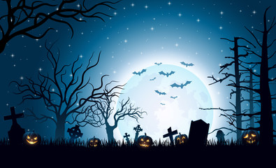 Halloween background with pumpkins