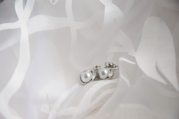 A pair of beautiful pearl earrings