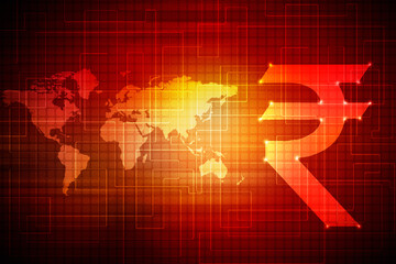 Rupee currency . 2D rendering illustration