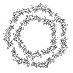 crown leafs circular frame frame vector illustration design