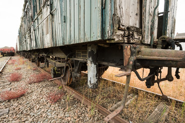 Fototapeta na wymiar an train graveyard