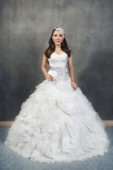 Fototapeta na wymiar Beautiful woman in bride dress , Bride fashion