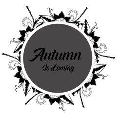 Autumn with flower design hand draw vector illustration