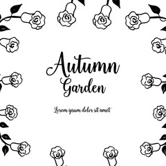 Autumn card floral hand draw design vector illustration