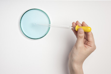 schale with spuit on the white background.