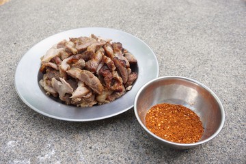 grill pork with Sichuan pepper