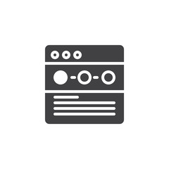 Website levels vector icon. filled flat sign for mobile concept and web design. Browser window simple solid icon. Symbol, logo illustration. Pixel perfect vector graphics