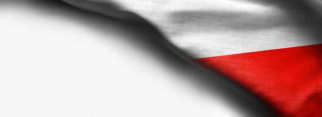 Fabric Flag of Poland on white background