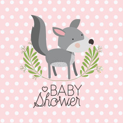 baby shower card with cute dog vector illustration design