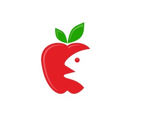 apple fish logo icon template 2