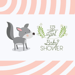 baby shower card with cute dog vector illustration design